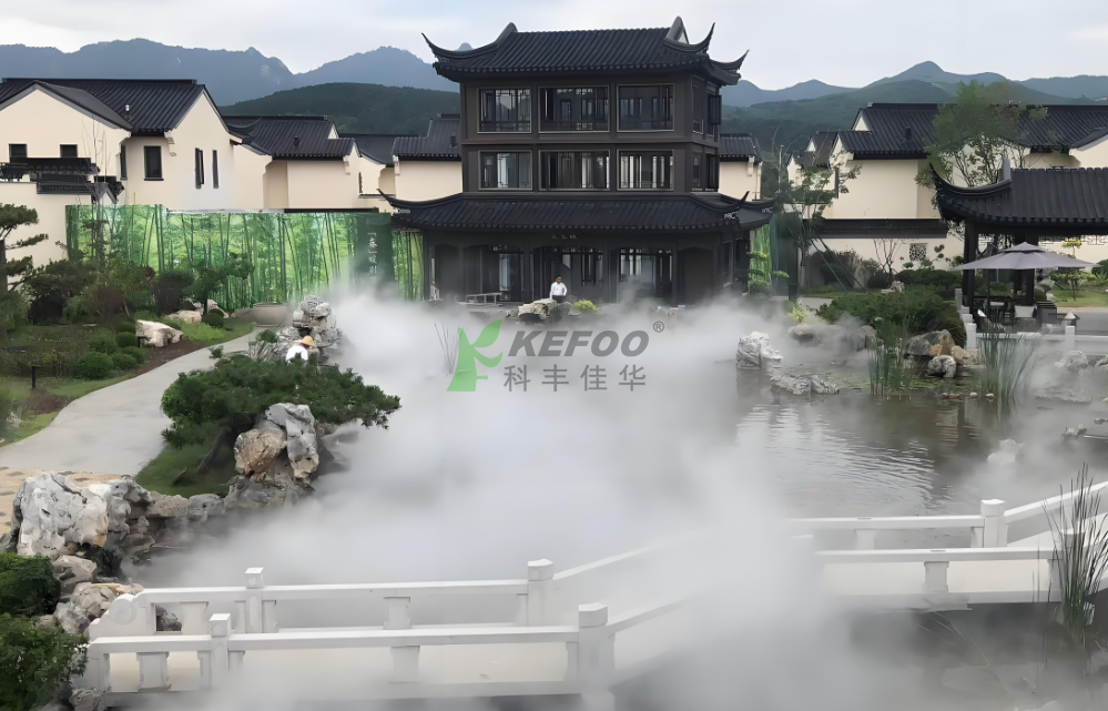 人文景觀類景區(qū)采用噴霧設(shè)備造景